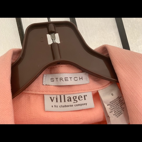 EUC Pink Villager Denim Blazer Stretch Denim Size 6 - Picture 3 of 5